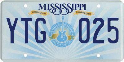 MS license plate YTG025