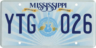 MS license plate YTG026