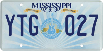 MS license plate YTG027