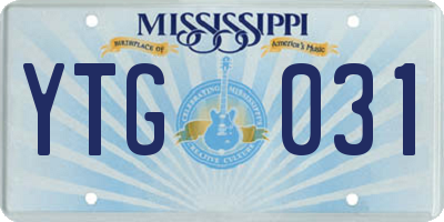 MS license plate YTG031