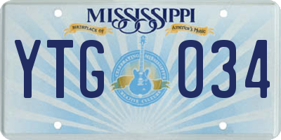 MS license plate YTG034