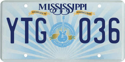 MS license plate YTG036