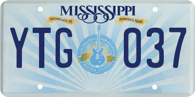MS license plate YTG037