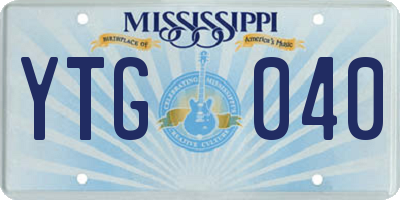 MS license plate YTG040