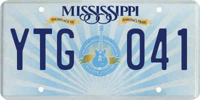 MS license plate YTG041