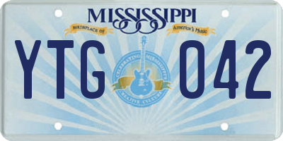 MS license plate YTG042