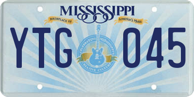 MS license plate YTG045