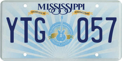 MS license plate YTG057