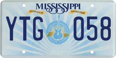 MS license plate YTG058