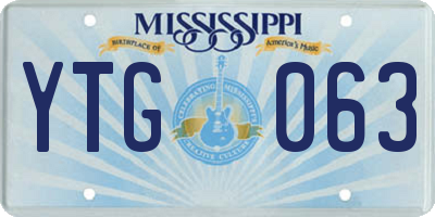 MS license plate YTG063