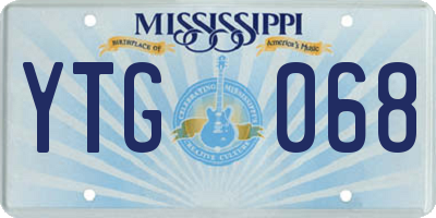 MS license plate YTG068
