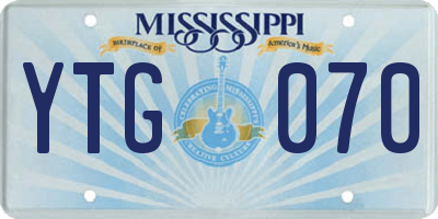 MS license plate YTG070