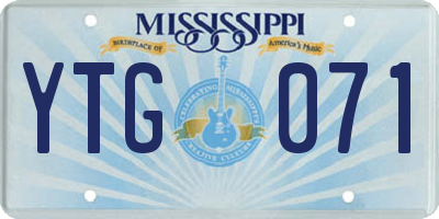 MS license plate YTG071