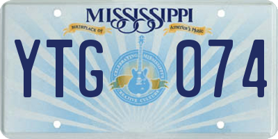 MS license plate YTG074