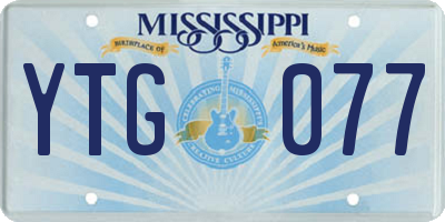 MS license plate YTG077