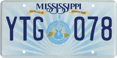 MS license plate YTG078