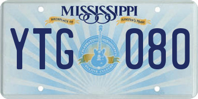 MS license plate YTG080