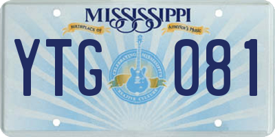 MS license plate YTG081