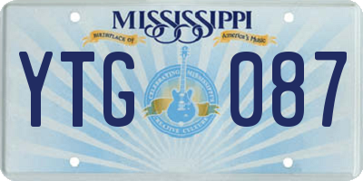 MS license plate YTG087