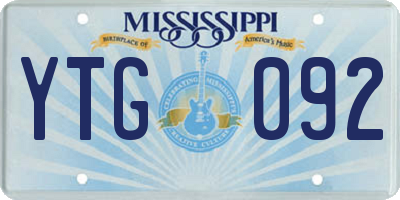 MS license plate YTG092