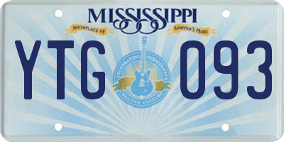 MS license plate YTG093