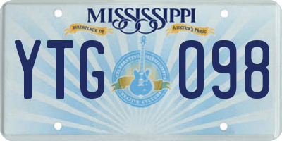 MS license plate YTG098