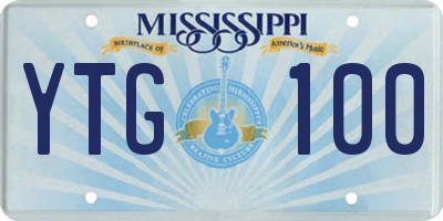MS license plate YTG100