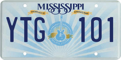 MS license plate YTG101