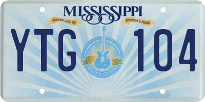 MS license plate YTG104