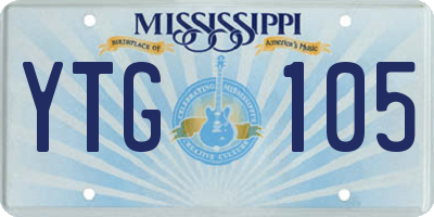 MS license plate YTG105