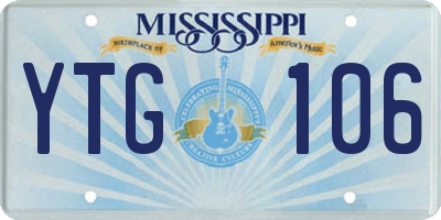 MS license plate YTG106