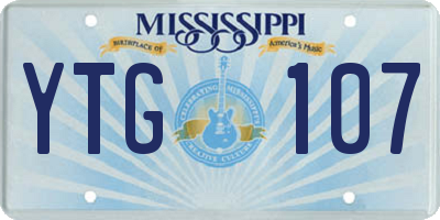 MS license plate YTG107