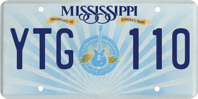MS license plate YTG110