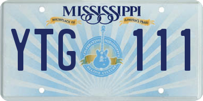 MS license plate YTG111