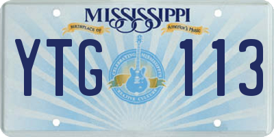 MS license plate YTG113