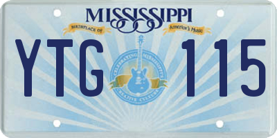 MS license plate YTG115