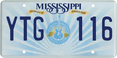MS license plate YTG116