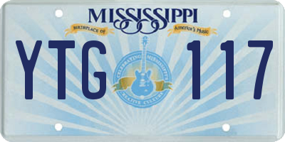 MS license plate YTG117