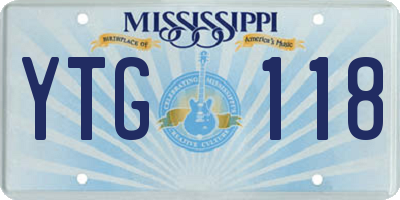 MS license plate YTG118