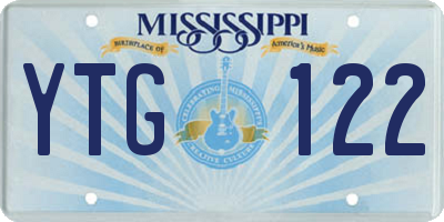 MS license plate YTG122