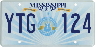 MS license plate YTG124