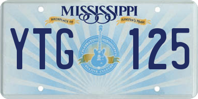 MS license plate YTG125