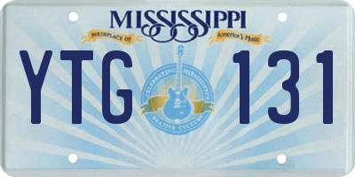 MS license plate YTG131