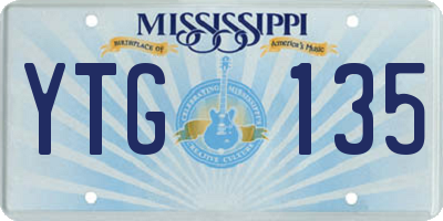 MS license plate YTG135