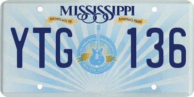 MS license plate YTG136