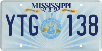 MS license plate YTG138