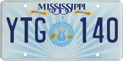 MS license plate YTG140