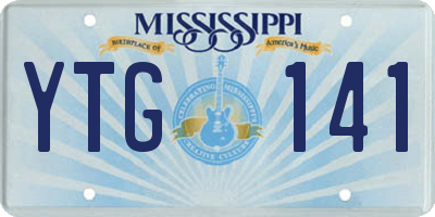 MS license plate YTG141