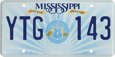 MS license plate YTG143