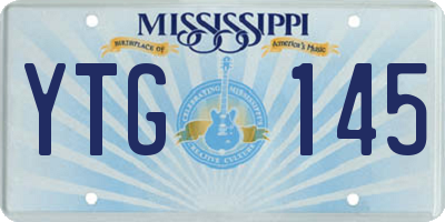 MS license plate YTG145